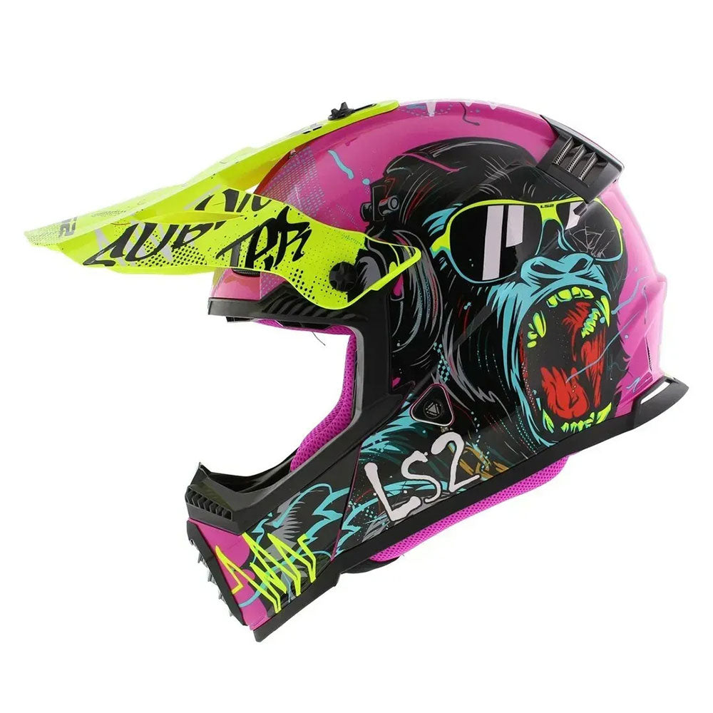 ŠALMAS LS2 MX437 FAST II MINI GORILLA – VIOLETINIS