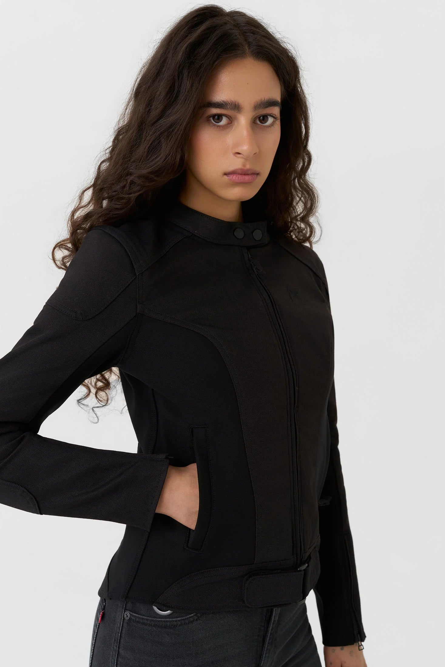 Vasarinė striukė PANDO MOTO LUNA BLACK AAA MOTERIMS – nuotrauka 12