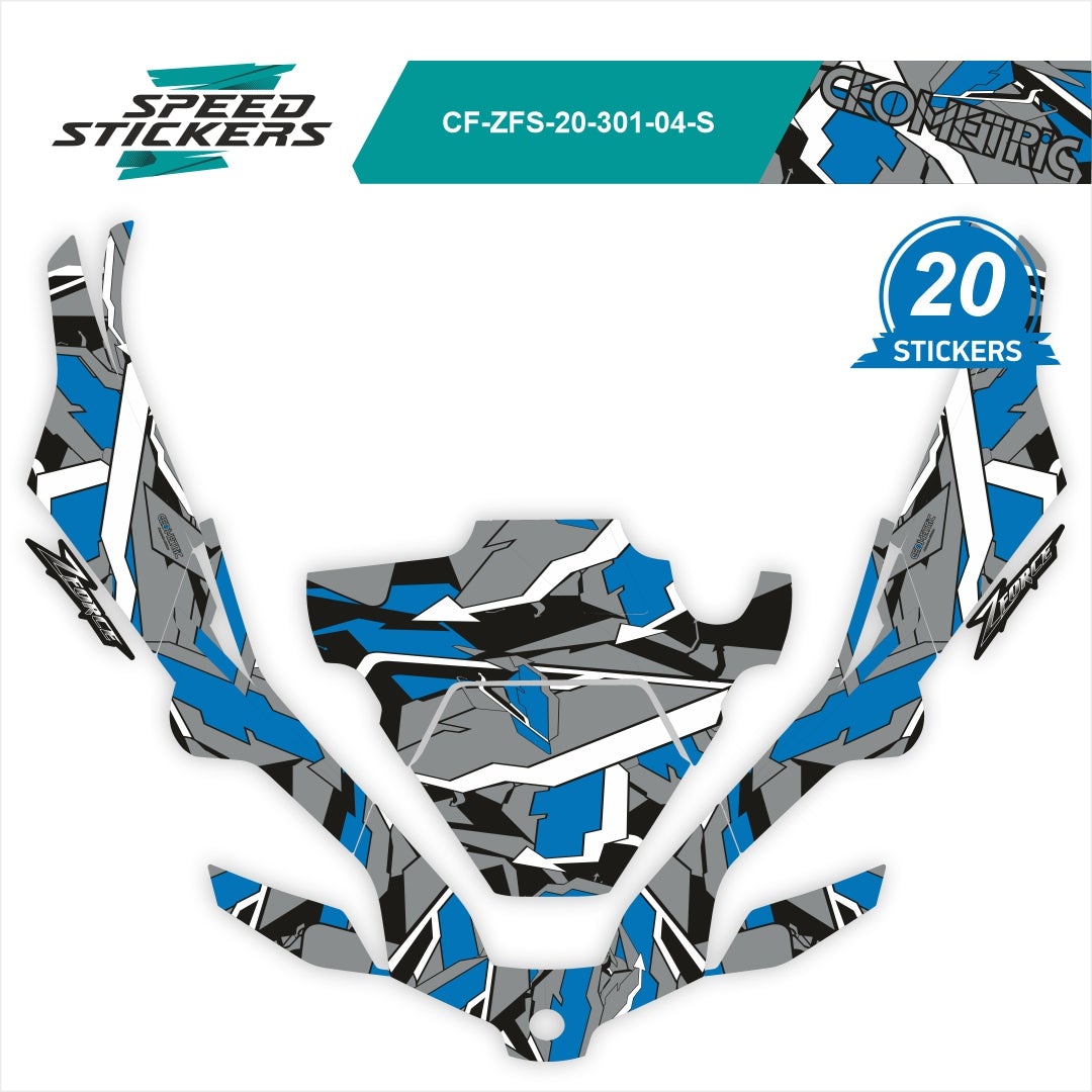CFMOTO ZFORCE SPORT LIPDUKAI geometric BLUE WHITE – nuotrauka 2