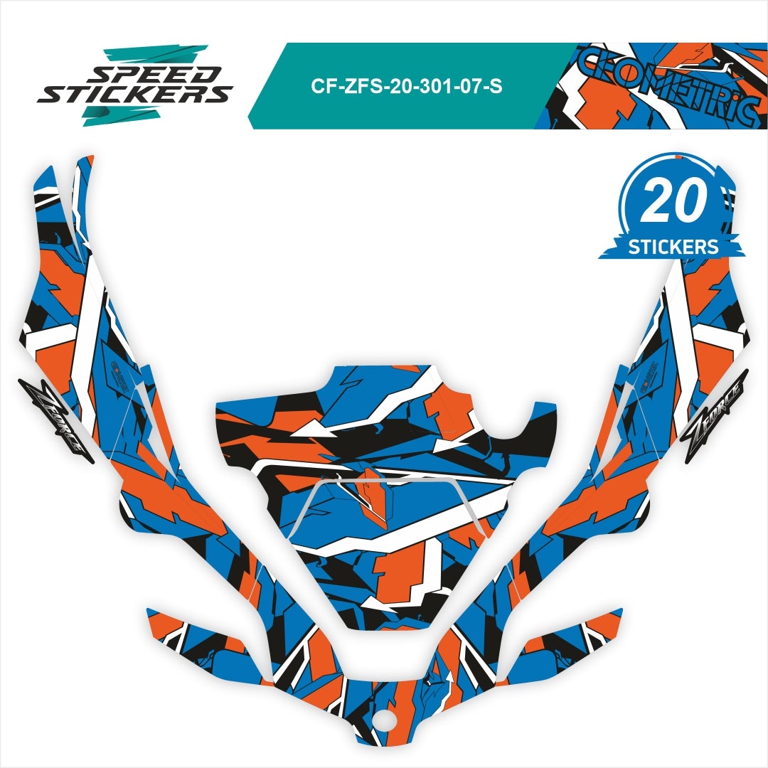 CFMOTO ZFORCE SPORT LIPDUKAI geometric BLUE ORANGE – nuotrauka 2