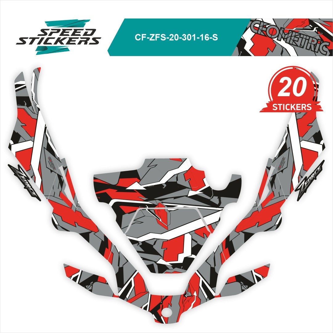CFMOTO ZFORCE SPORT LIPDUKAI geometric RED GREY – nuotrauka 2