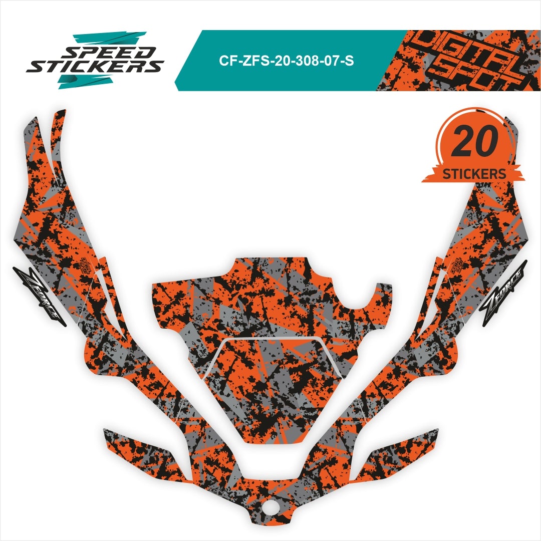 CFMOTO ZFORCE SPORT LIPDUKAI DIGITAL SPOT ORANGE BLACK – nuotrauka 2