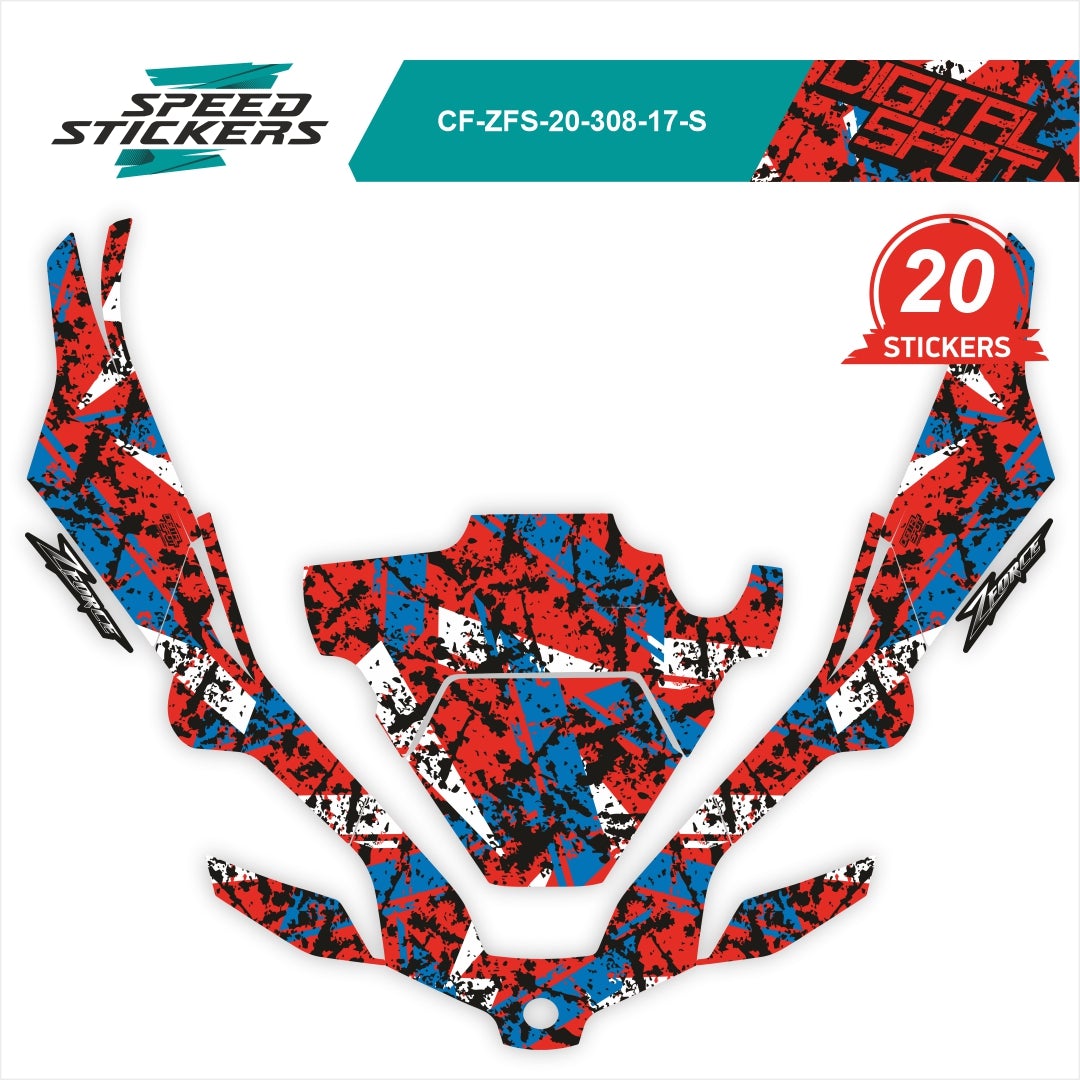 CFMOTO ZFORCE SPORT LIPDUKAI DIGITAL SPOT RED BLUE – nuotrauka 2