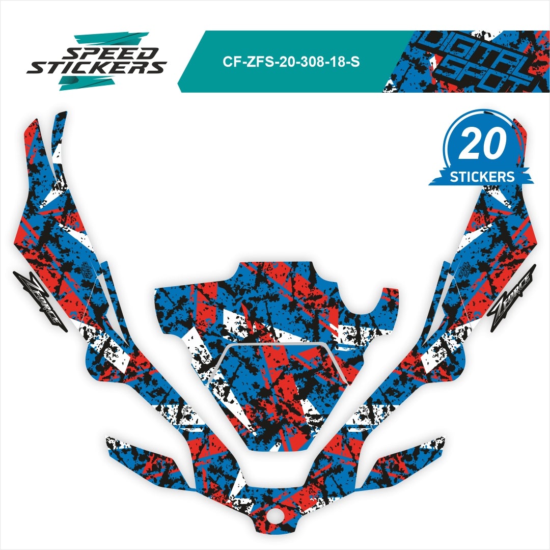 CFMOTO ZFORCE SPORT LIPDUKAI DIGITAL SPOT BLUE RED – nuotrauka 2