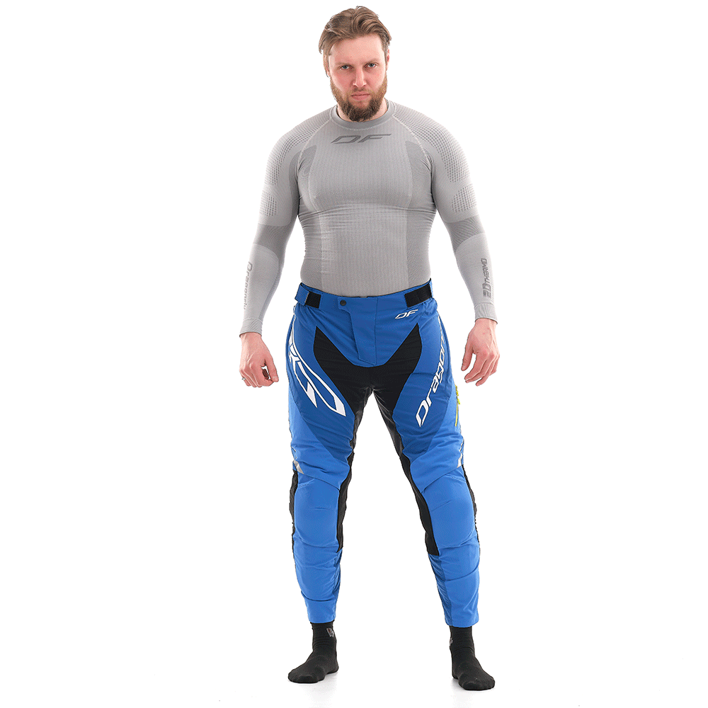 Motokroso kelnės dragonfly ENDURO FREERIDE mėlynos/ GELTONOS UNISEX – nuotrauka 3
