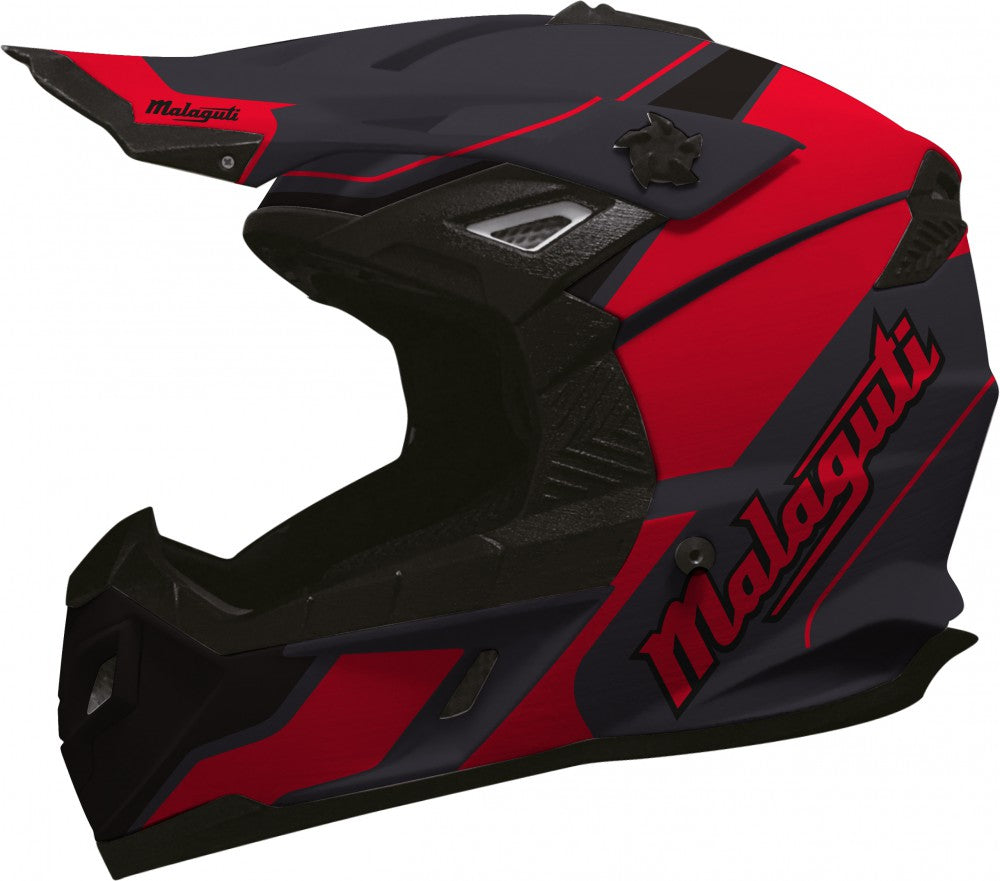 Šalmas MALAGUTI OFFROAD XP-20 juodas/ RAUDONAS