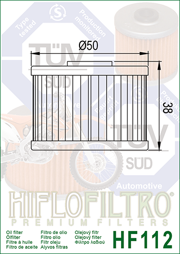 Alyvos-tepalų FILTRAS HIFLO HF112 honda, GAS GAS – nuotrauka 2