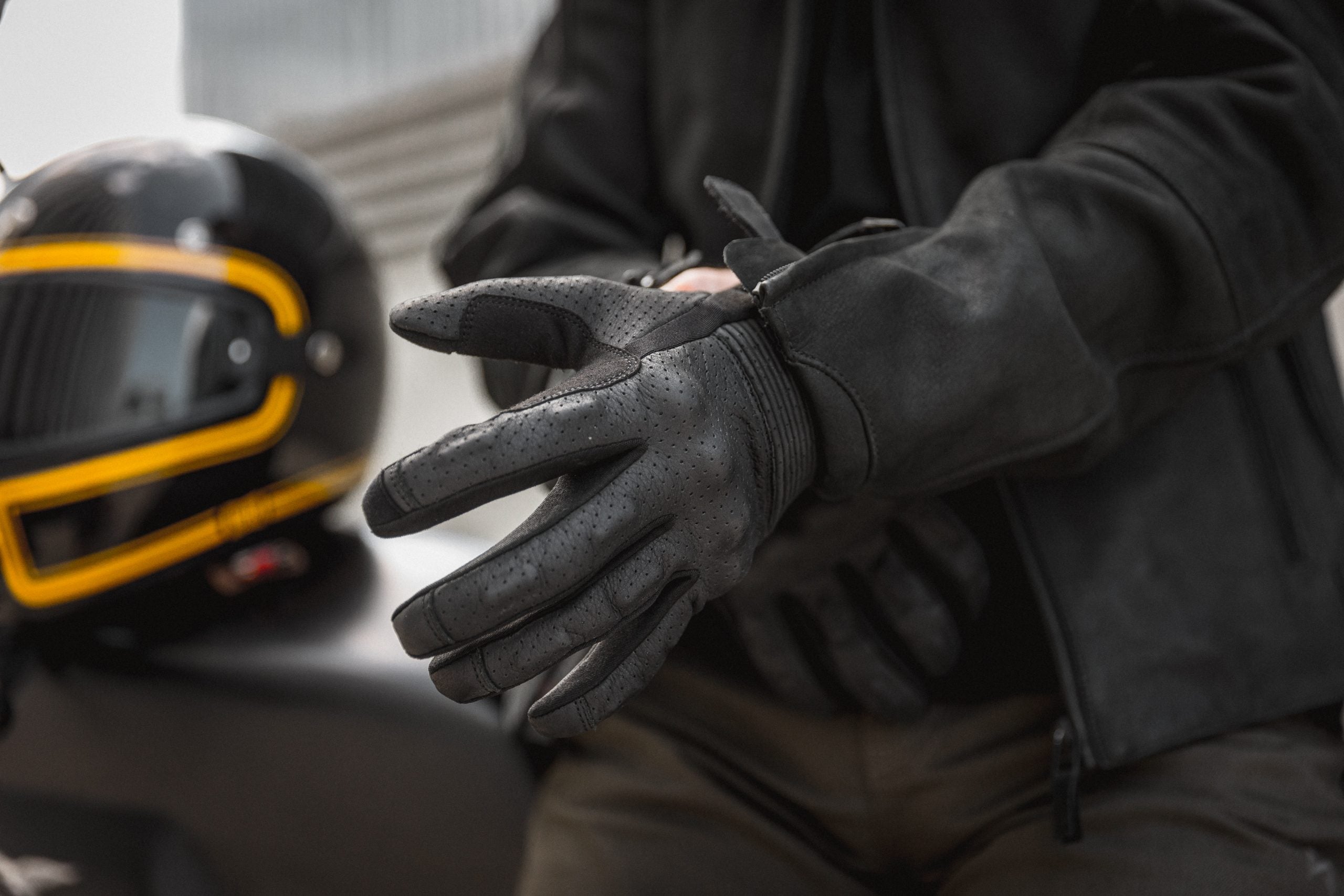 PANDO MOTO ONYX odinės pirštinės JUODOS – nuotrauka 9