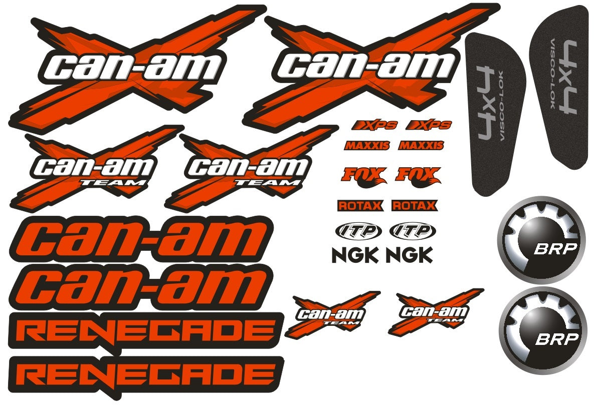 Can-am RENEGADE lipdukų RINKINYS RAUDONA SPALVA