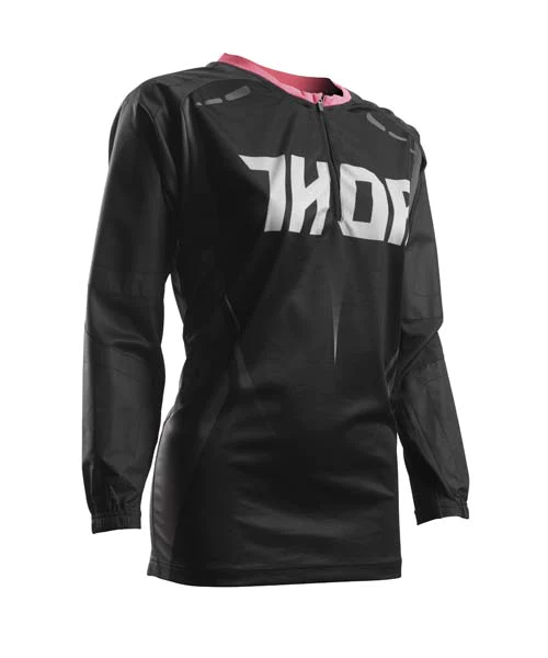 Marškinėliai THOR TERRAIN CONTOUR S7 MOTERIMS juoda/ rožinė