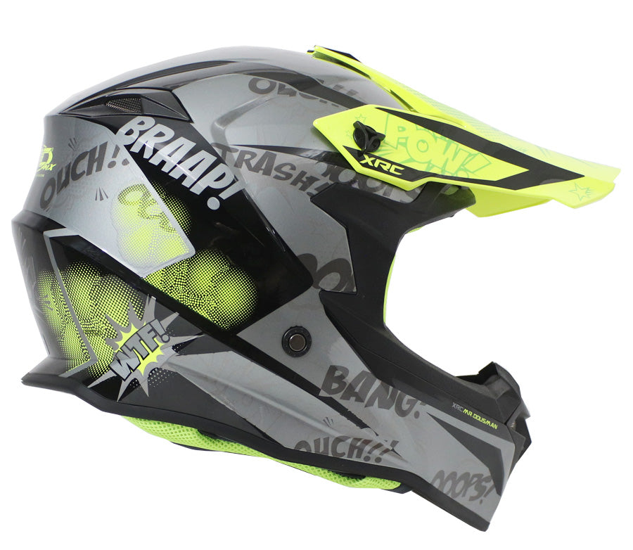 Šalmas XRC MX DOUSMAN pilka/geltona – nuotrauka 2