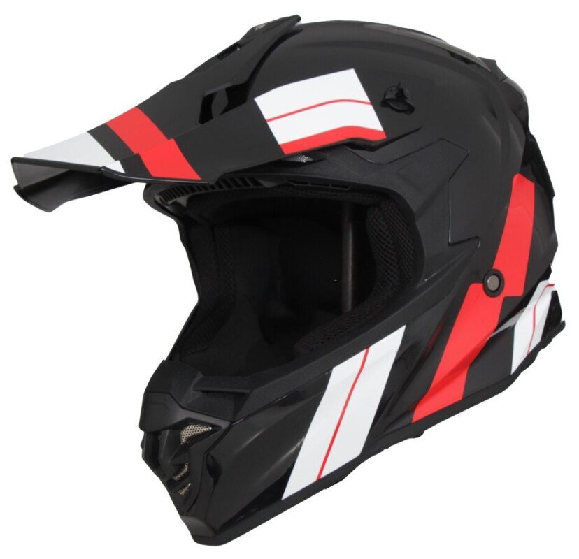 Šalmas VITO motocross juodas/raudonas/baltas