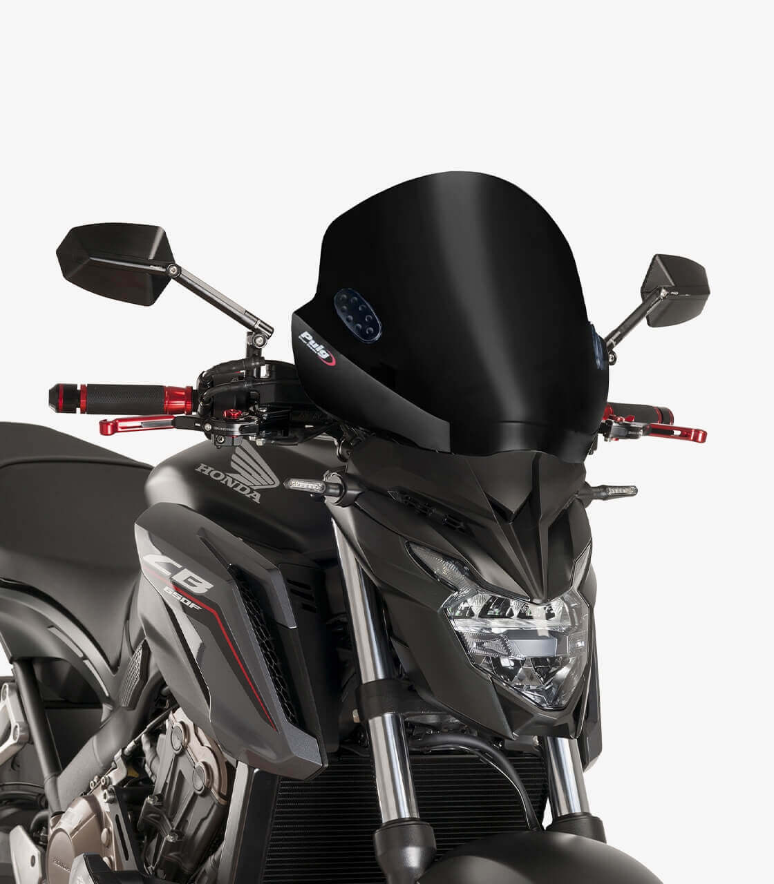 Priekinis PUIG STIKLAS motociklui MOD STREAM BLACK universalus – nuotrauka 2