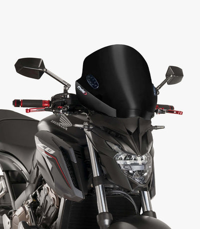 Priekinis PUIG STIKLAS motociklui MOD STREAM BLACK universalus – nuotrauka 2