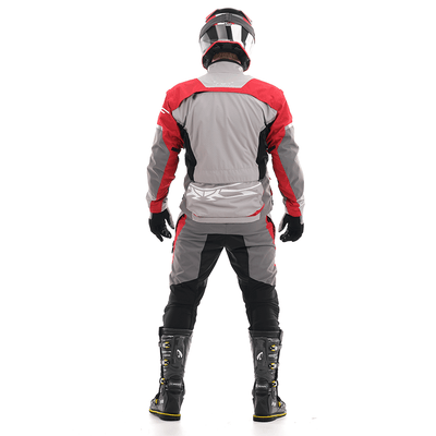 Motokroso kelnės dragonfly ENDURO FREERIDE pilka/ RAUDONA UNISEX – nuotrauka 7
