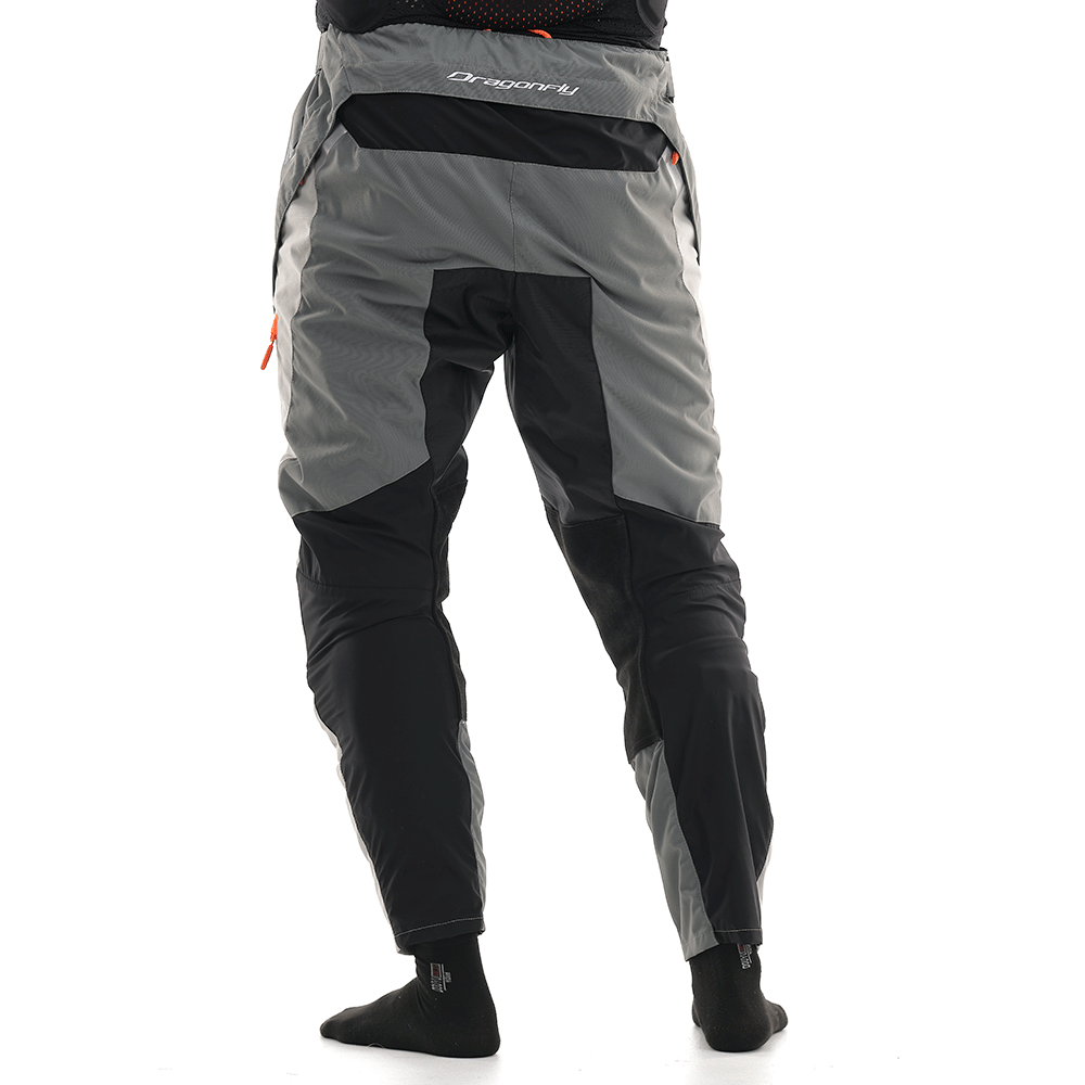 Motokroso kelnės dragonfly ENDURO FREERIDE pilka/ oranžinė UNISEX – nuotrauka 2
