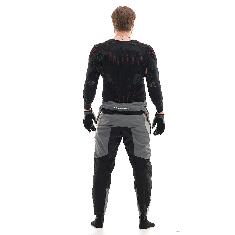 Motokroso kelnės dragonfly ENDURO FREERIDE pilka/ oranžinė UNISEX – nuotrauka 5