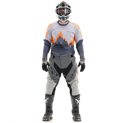 Motokroso kelnės dragonfly ENDURO FREERIDE pilka/ oranžinė UNISEX – nuotrauka 6