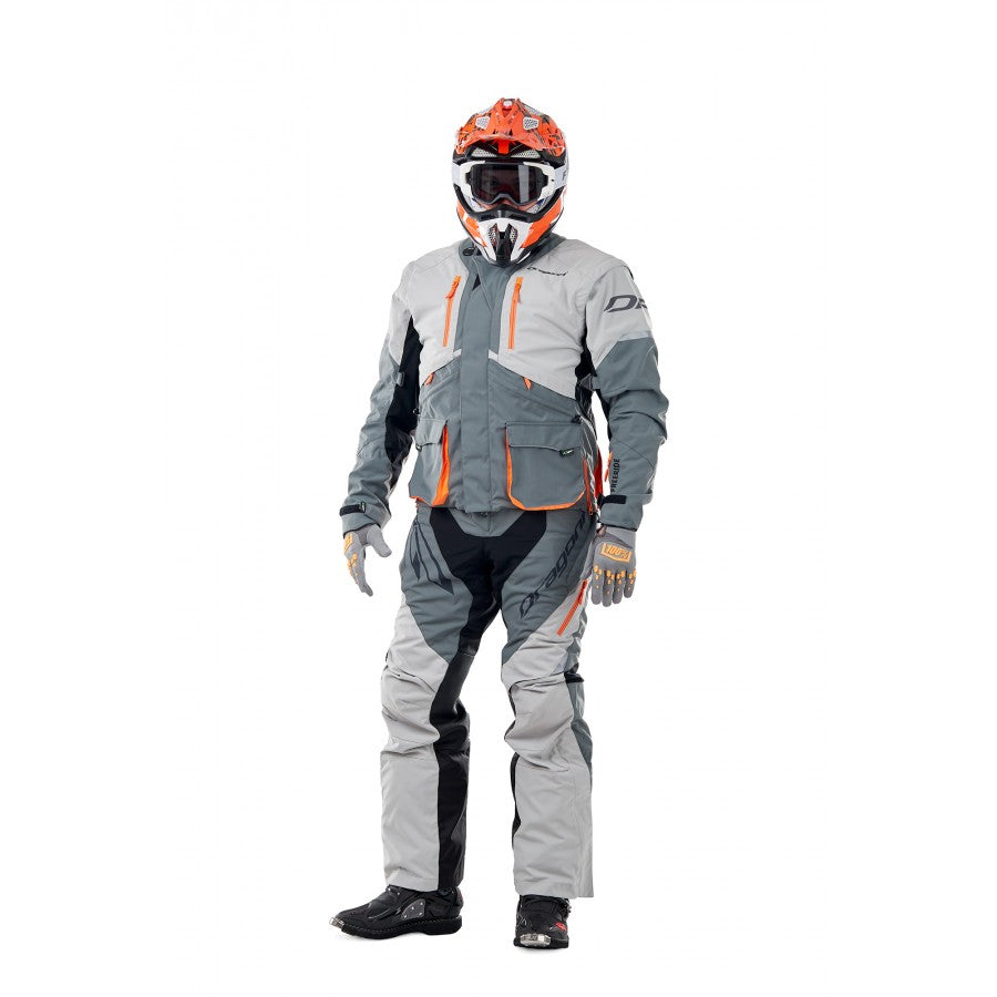 Kelnės dragonfly ENDURO FREERIDE pilka/ oranžinė UNISEX – nuotrauka 2