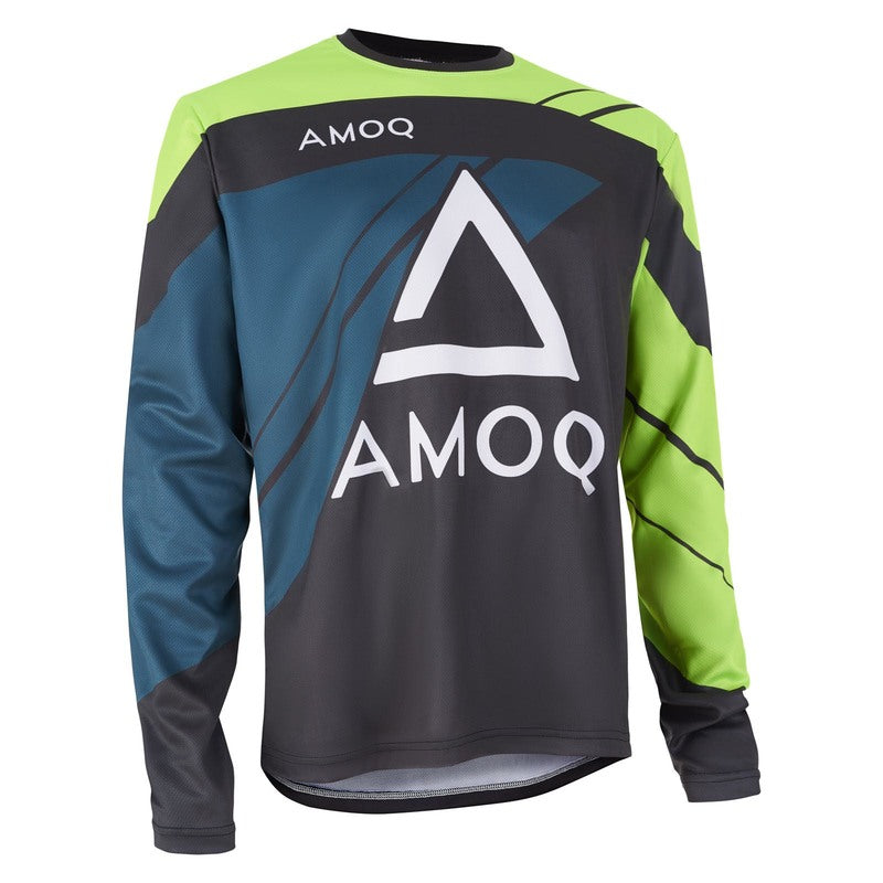 AMOQ SNOWCROSS-MOTO MARŠKINĖLIAI JUODI/ GELTONI