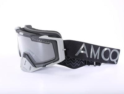 AKINIAI AMOQ ASTER SNOW juodi/pilki SKAIDRUS stikliukas – nuotrauka 2