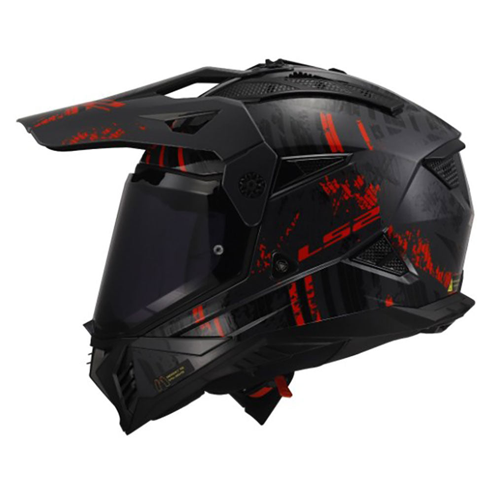 Šalmas LS2 pioneer 2 crazy matinis raudonas – nuotrauka 3