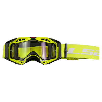 AKINIAI LS2 AURA ENDURO – JUODI / RAUDONI, SKAIDRUS STIKLIUKAS