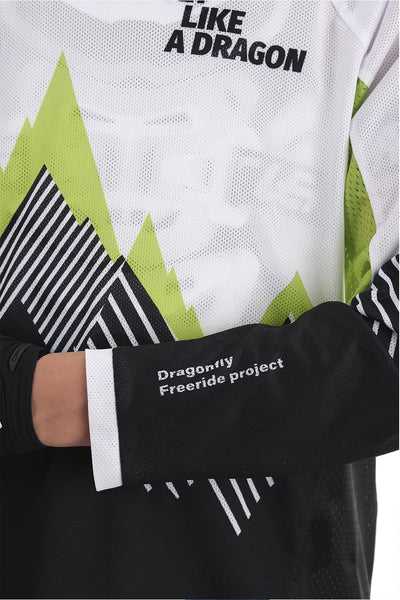 MOTO marškinėliai dragonfly ENDURO FREERIDE balta/ JUODA – nuotrauka 10