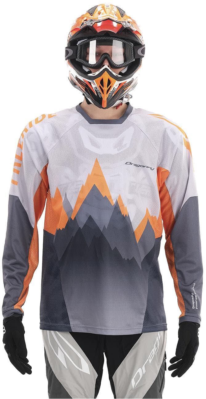 MOTO marškinėliai dragonfly ENDURO FREERIDE PILKI