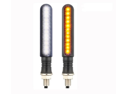 Posūkių signalai flowing LED 2 vnt. oranžiniai + balti su homologacija E54 – nuotrauka 2