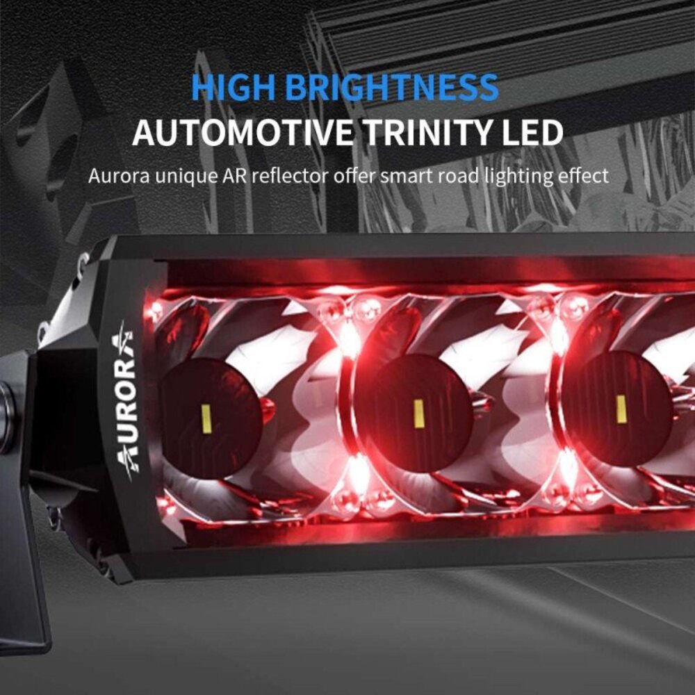 AURORA LED 10" (25.4 CM) "D6 DOUBLE ROW RGB" SERIJOS ŽIBINTAS 75W SPOT