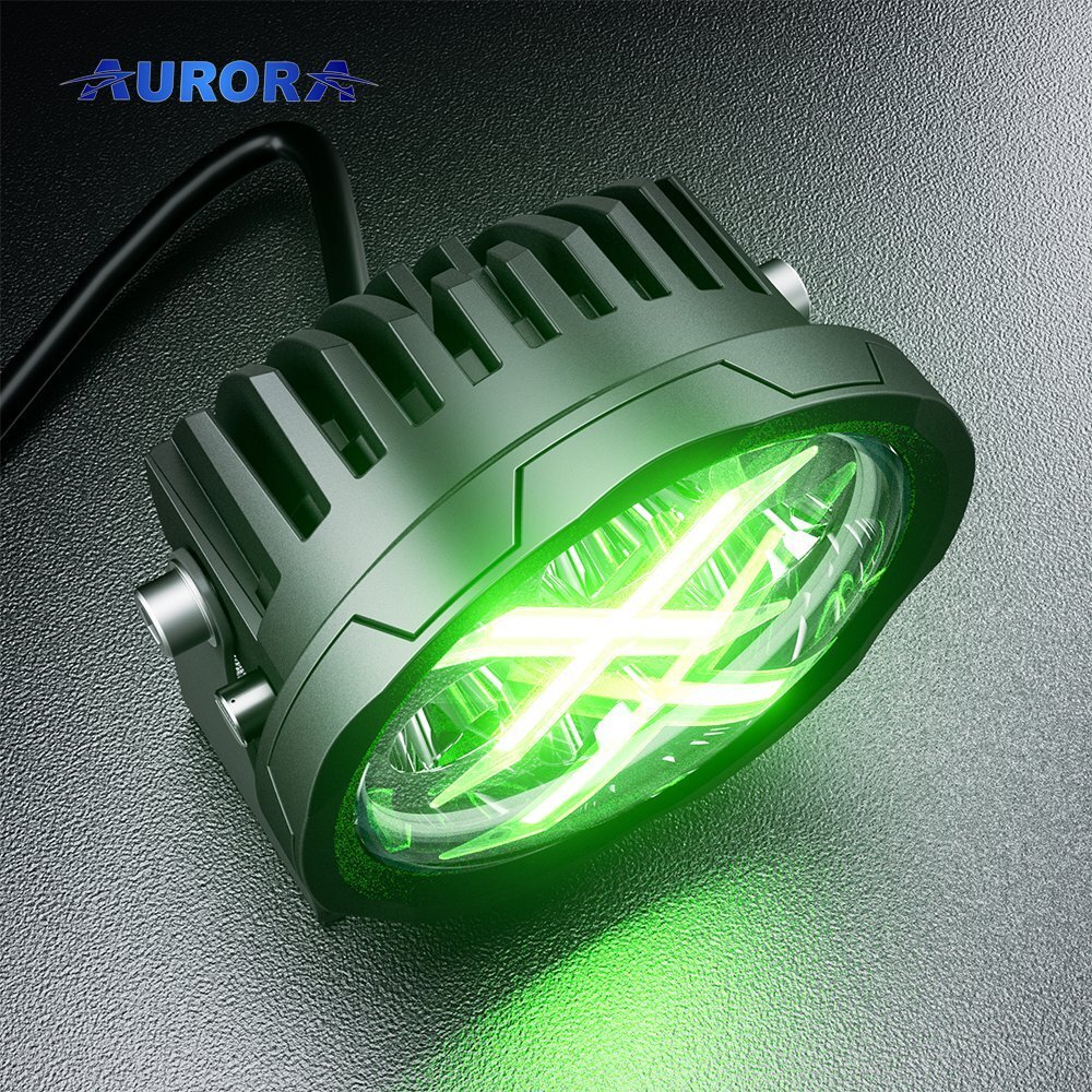 AURORA LED 4" (10 CM) "X FACTOR" SERIJOS ŽIBINTAS 40W SPOT SU RGB (KOMPLEKTAS 2VNT)