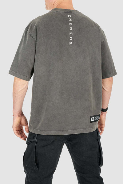 MARŠKINĖLIAI PANDO MOTO ALEX RUNA „ACID WASHED“ OVERSIZED MOTOCIKLININKAMS UNISEX
