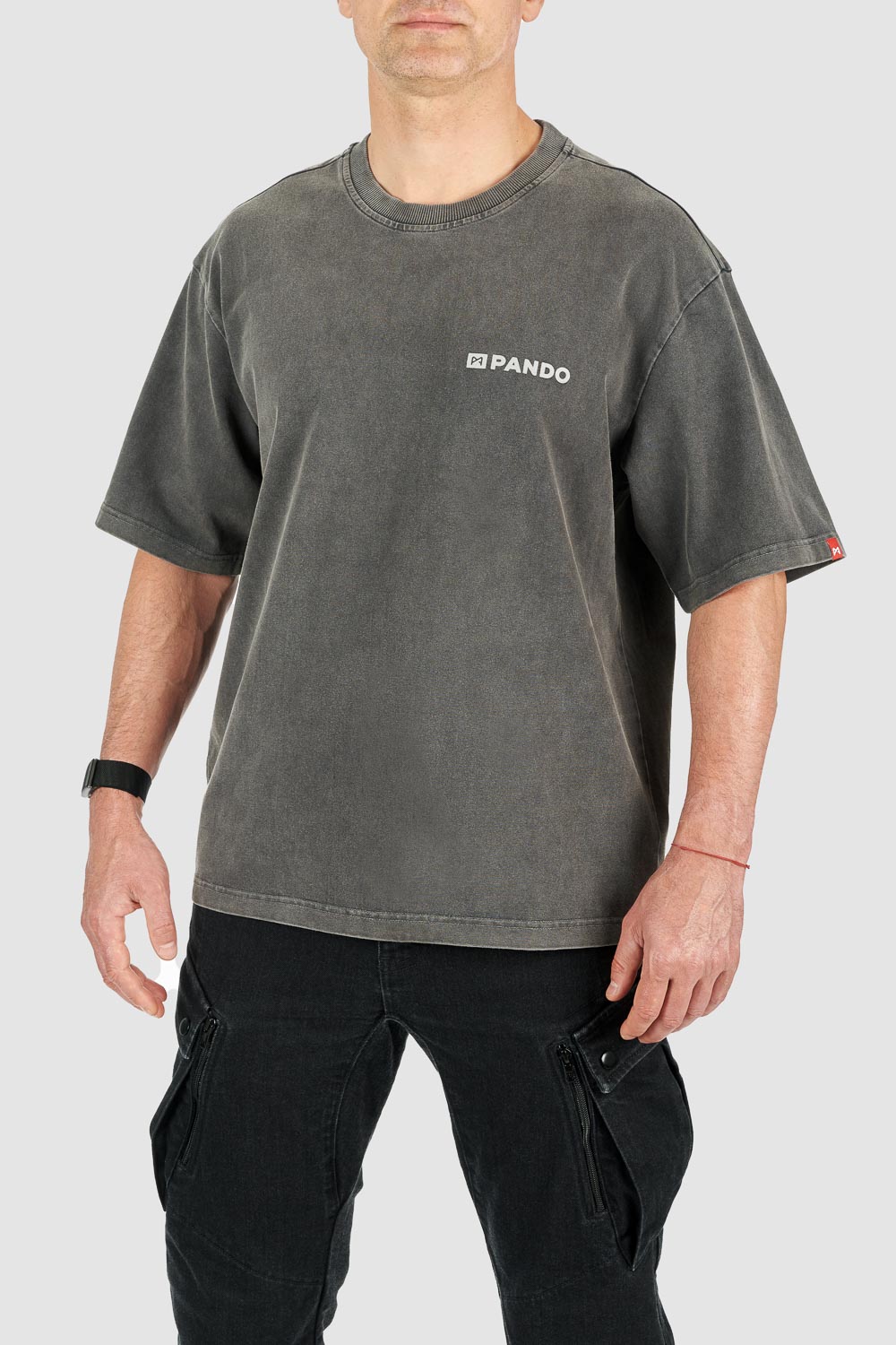MARŠKINĖLIAI PANDO MOTO ALEX RUNA „ACID WASHED“ OVERSIZED MOTOCIKLININKAMS UNISEX