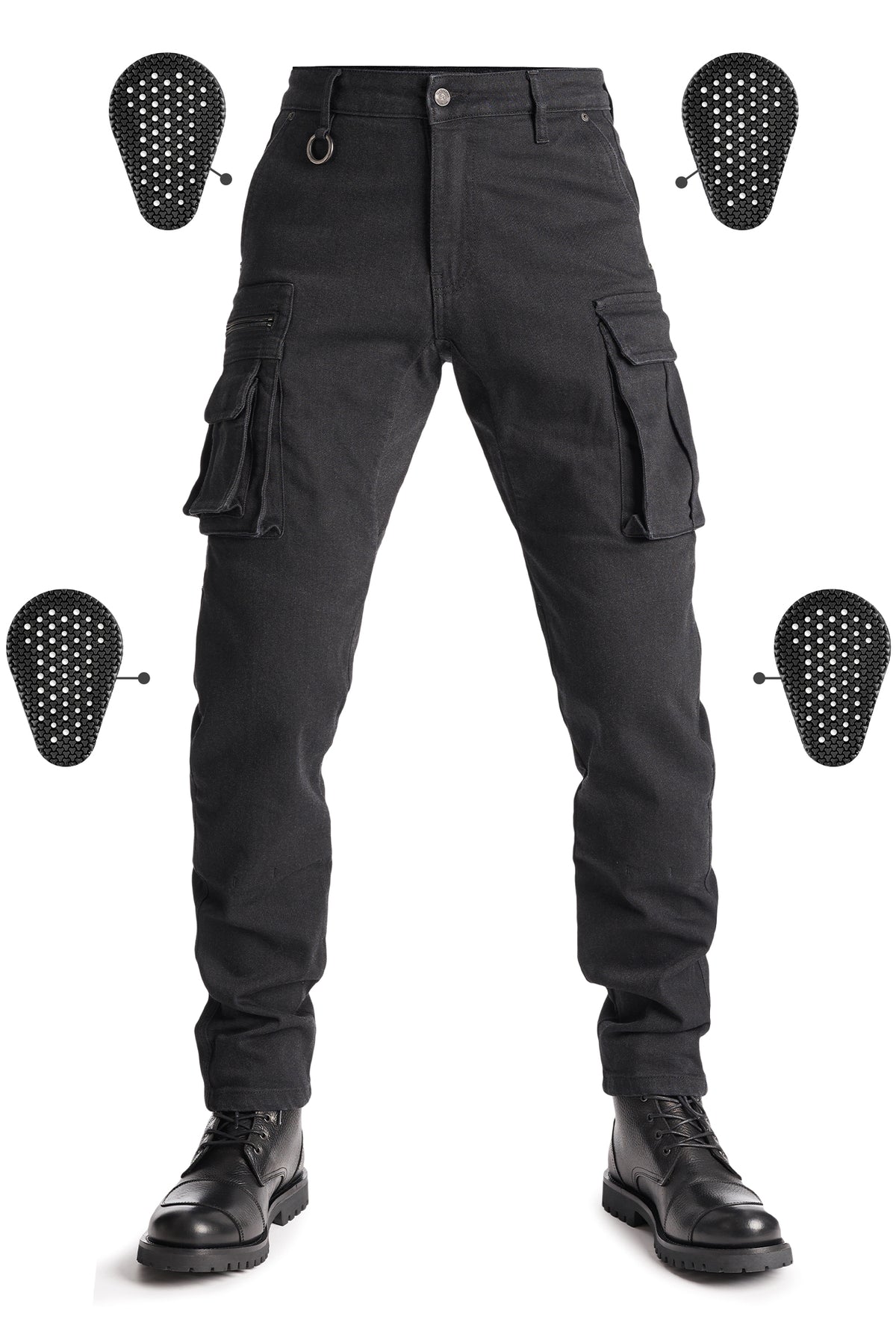 DŽINSAI PANDO MOTO DESERT CARGO SU CORDURA® VYRAMS JUODI