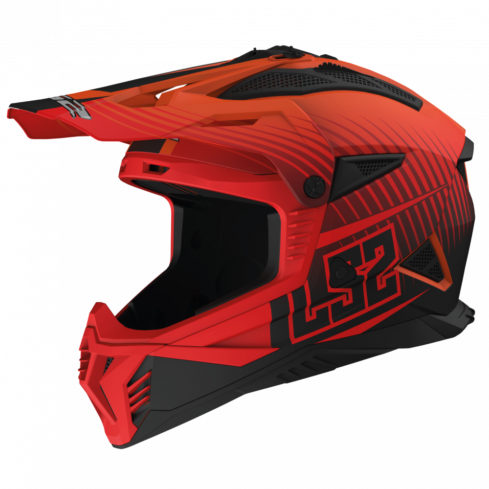 ŠALMAS LS2 MX708 FAST II DUCK MH-V ORANŽINĖ/RAUDONA