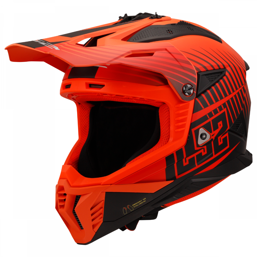 ŠALMAS LS2 MX708 FAST II DUCK MH-V ORANŽINĖ/RAUDONA