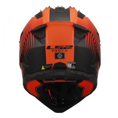 ŠALMAS LS2 MX708 FAST II DUCK MH-V ORANŽINĖ/RAUDONA