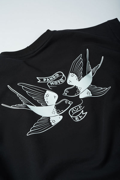 MARŠKINĖLIAI PANDO MOTO LUKE TOKYO OVERSIZE, JUODI, UNISEX