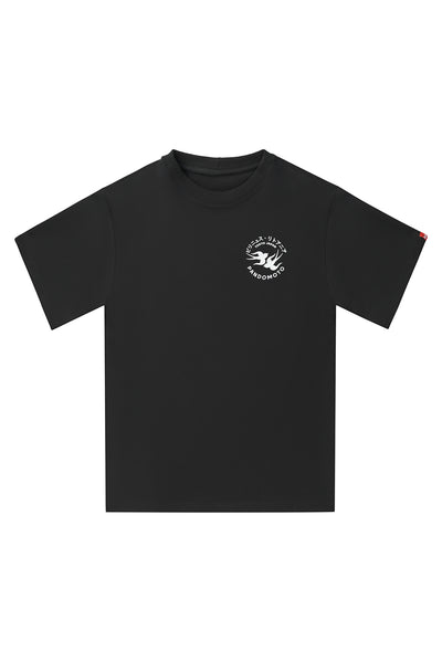 MARŠKINĖLIAI PANDO MOTO LUKE TOKYO OVERSIZE, JUODI, UNISEX