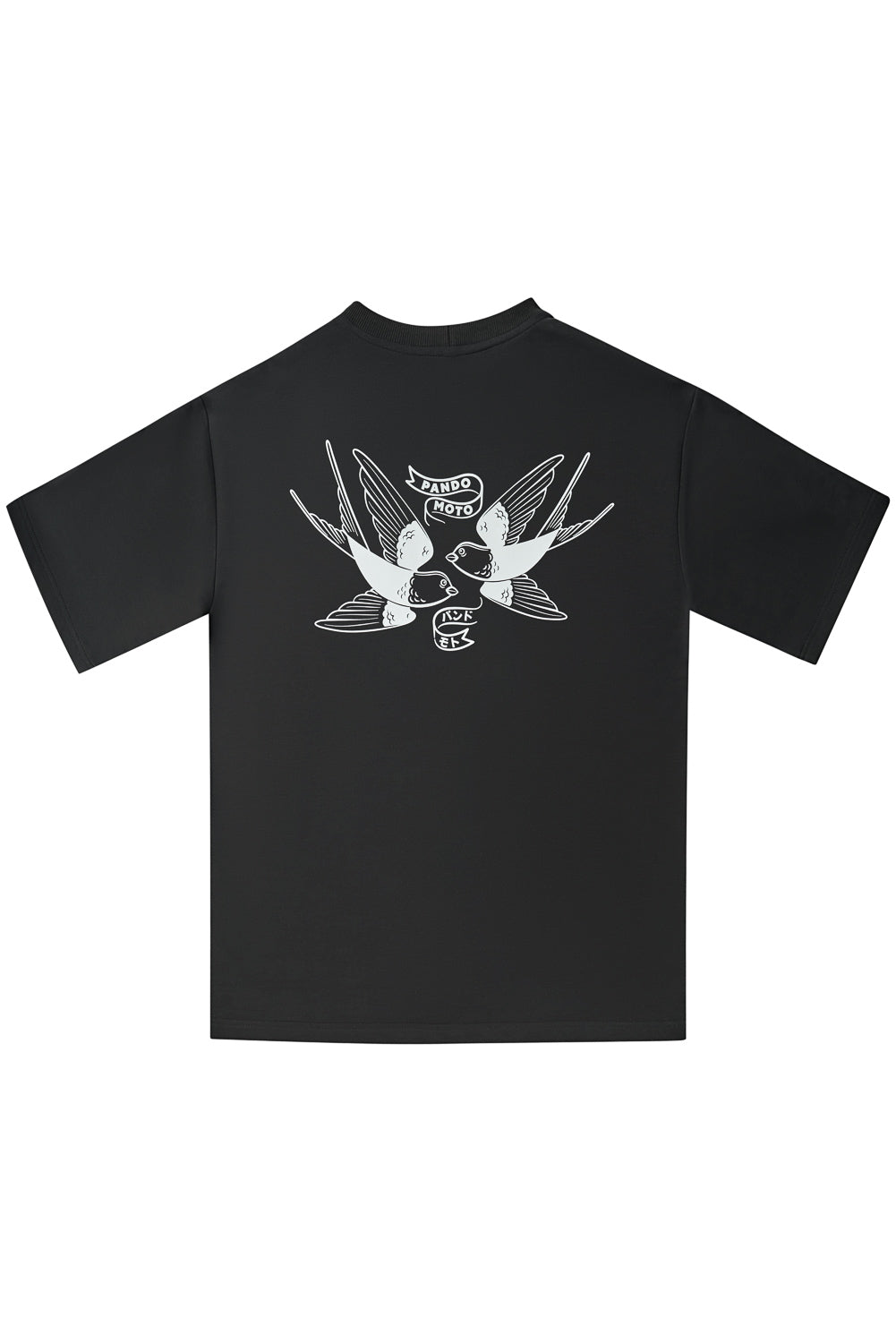 MARŠKINĖLIAI PANDO MOTO LUKE TOKYO OVERSIZE, JUODI, UNISEX