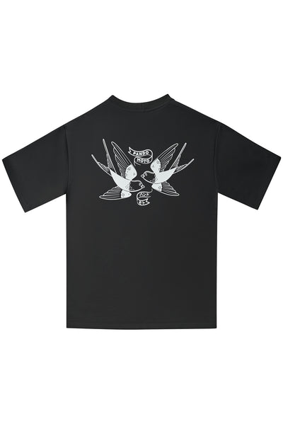 MARŠKINĖLIAI PANDO MOTO LUKE TOKYO OVERSIZE, JUODI, UNISEX