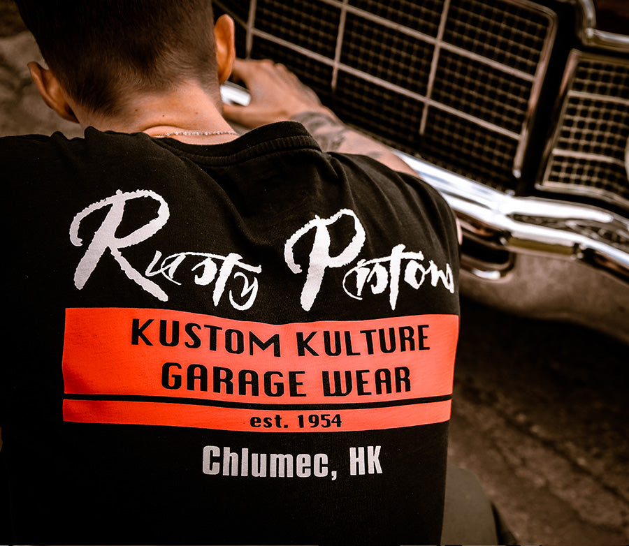 Marškinėliai „rusty PISTONS wrench“ JUODI – nuotrauka 6