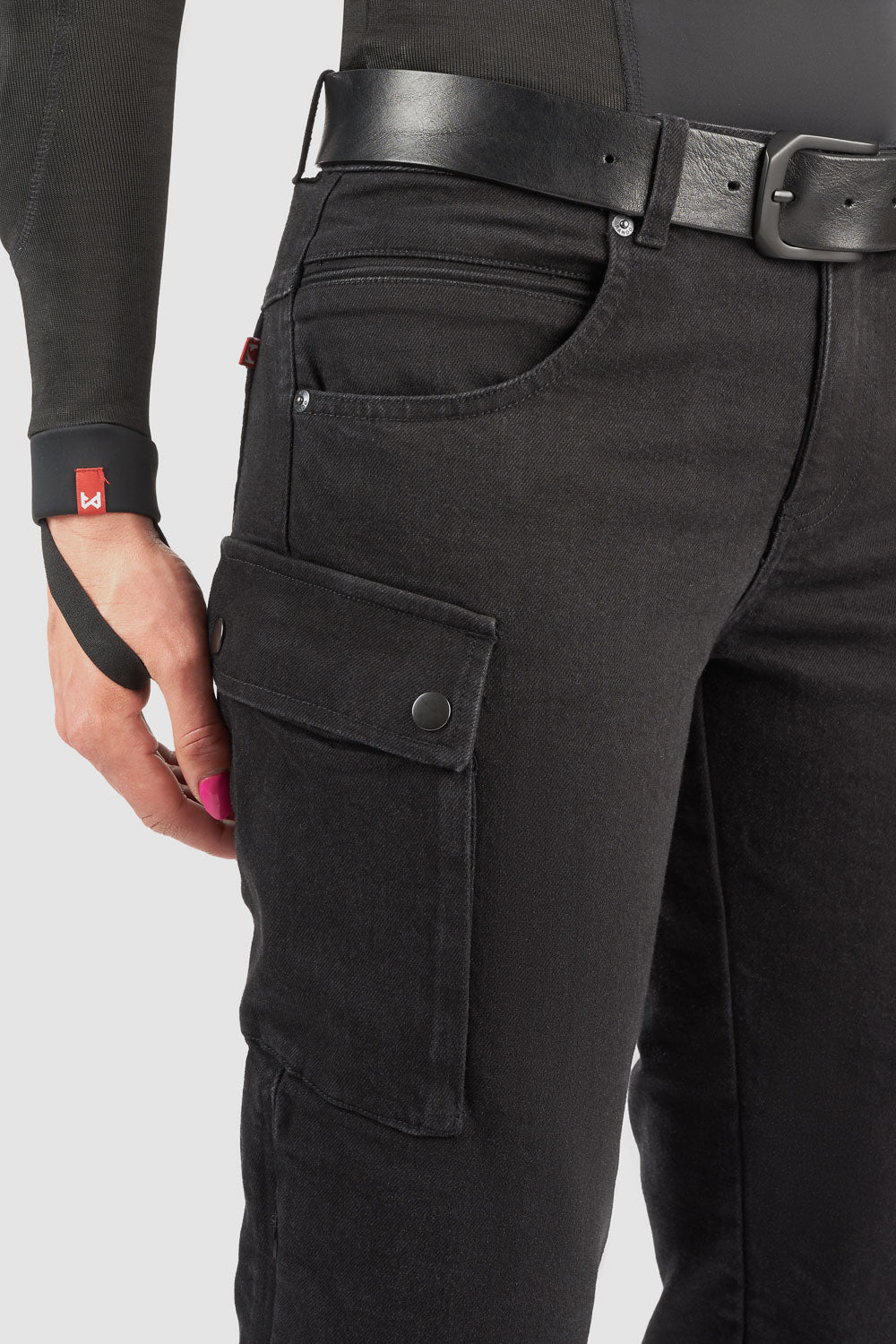 DŽINSAI – PANDO MOTO MILA CARGO MOTERIMS JUODI SU CORDURA®