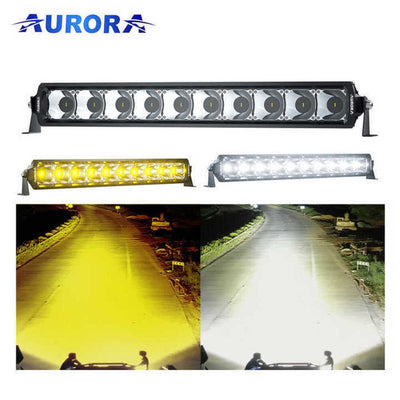 AURORA LED 10" (25.4 CM) "D6 DOUBLE ROW WHITE+YELLOW" SERIJOS ŽIBINTAS 75W SPOT