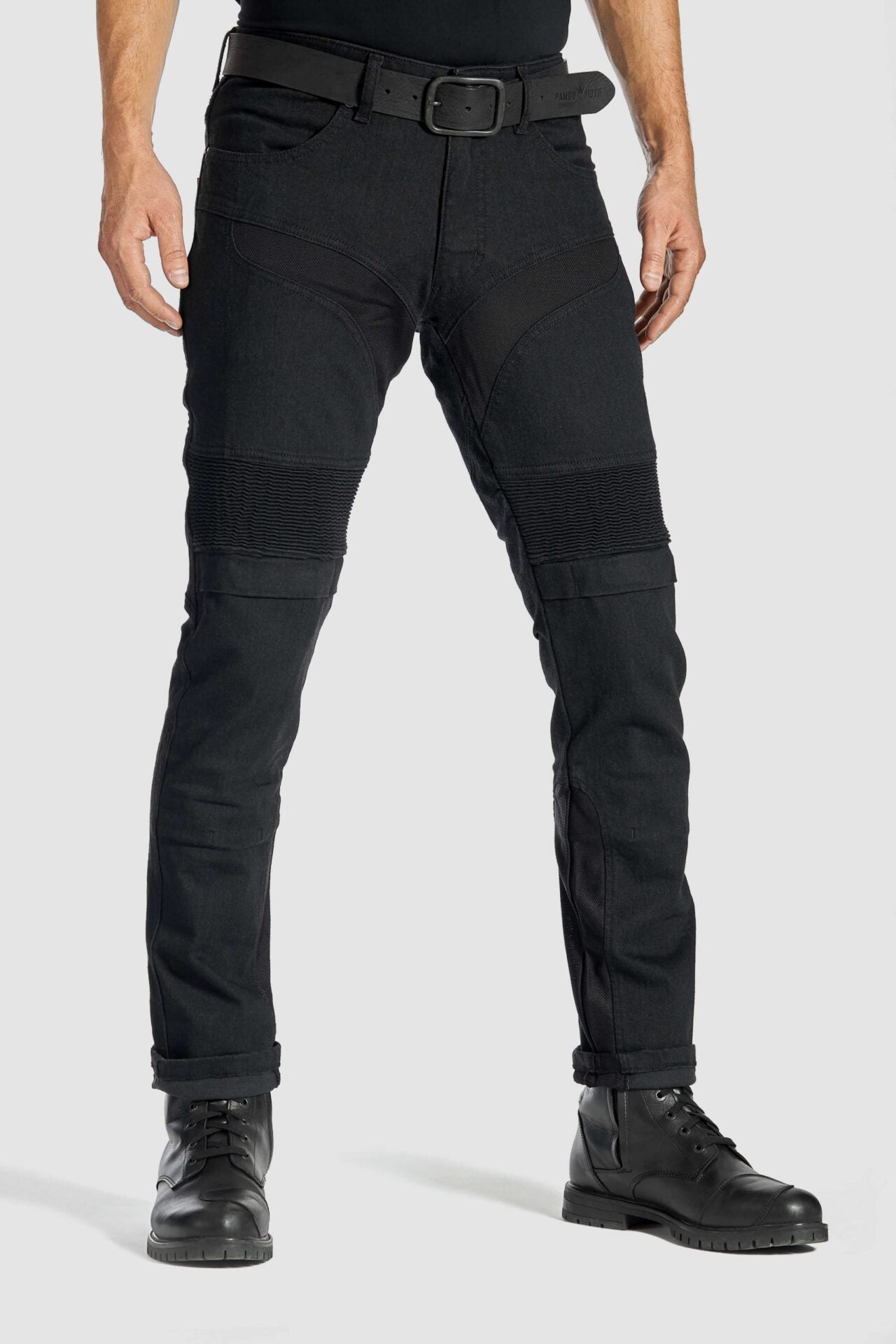 MOTO džinsai PANDO MOTO KARLDO SLIM CORDURA VYRAMS JUODI