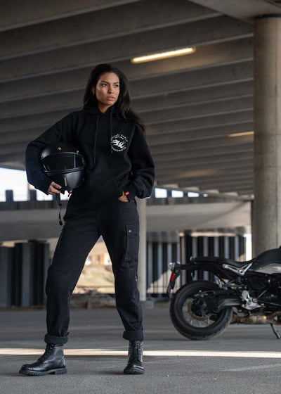 DŽINSAI – PANDO MOTO MILA CARGO MOTERIMS JUODI SU CORDURA®