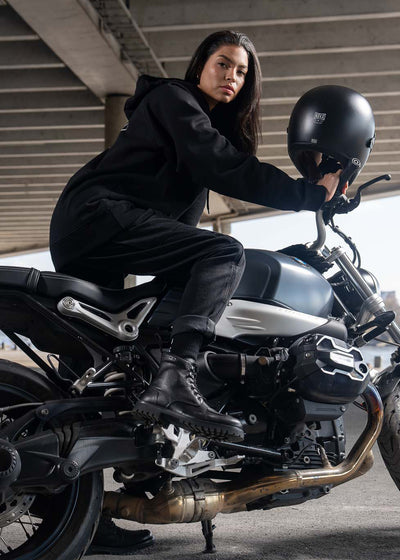 DŽINSAI – PANDO MOTO MILA CARGO MOTERIMS JUODI SU CORDURA®
