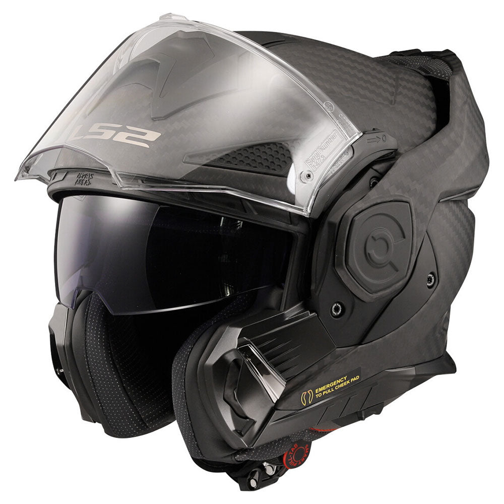 ŠALMAS LS2 FF901 ADVANT X SOLID CARBON – BLIZGI JUODA SPALVA
