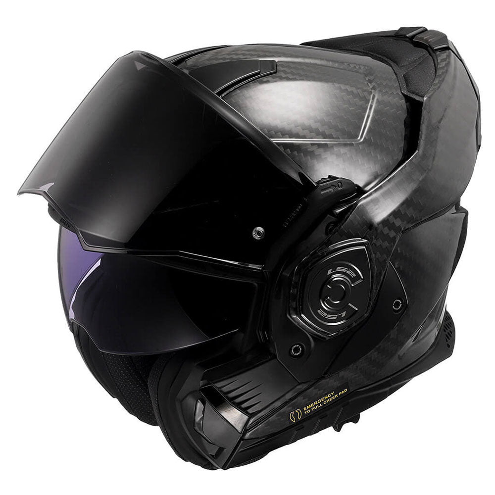 ŠALMAS LS2 FF901 ADVANT X SOLID CARBON – BLIZGI JUODA SPALVA